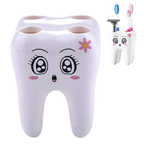Aisoway Cartoon Zahnbürstenhalter Für Kinder Zahnform Weißen Zähne Stil Zahnbürstenhalter 4-Loch von Aisoway