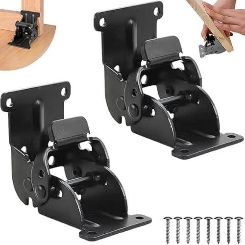 Klapptischhalterungen, 90 Grad selbstsicherndes Klappscharnierschloss, klappbarer Tischständer, strapazierfähig, Schlossverlängerung, Stützhalterung, faltbares selbstsicherndes Scharnier mit Schrauben von Aisuous