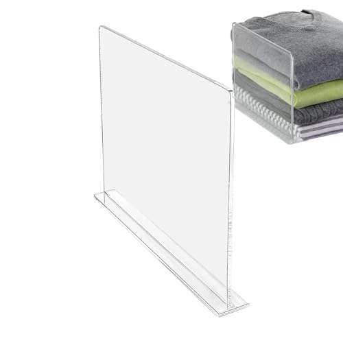 Aisyrain Transparente Regalteiler, Klare Acryl Schubladen Trenner, Bücherregal Trennwände, Kleidertrenner für Schränke, Transparente Regaltrenner für Küche Schlafzimmer Zuhause Arbeitszimmer von Aisyrain