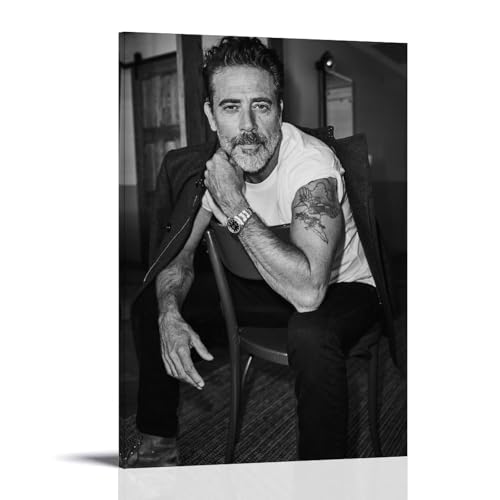 Filmstar Jeffrey Dean Morgan, Poster, Kunst, Leinwand, Gemälde, Dekor, Wanddruck, Foto, Zuhause, moderne Dekoration, Rahmenstil, 20 x 30 cm, Schwarz und Weiß von Aitdeses