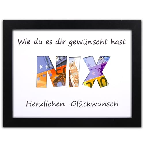 Aitsite Geldgeschenk für alle die Nichts Geschenk, Nix Geschenk Geldgeschenke Geburtstag Geldgeschenke Verpackung, Bilderrahmen Geldgeschenk für Konfirmation, Geburtstag und Hochzeiten von Aitsite