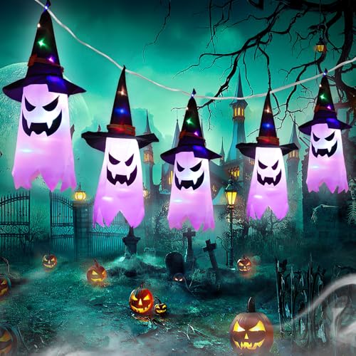 Aitsite Halloween Deko Outdoor – 5 Stück Hängende Kürbisse mit Hexenhut, Halloween Lichterkette Beleuchtet, Aufhängbare Kürbis Dekoration für Halloween Party Indoor & Outdoor Aitsite Halloween Deko Outdoor – 5 Stück Hängende Kürbisse mit Hexenhut, Halloween Lichterkette Beleuchtet, Aufhängbare Kürbis Dekoration für Halloween Party Indoor & Outdoor von Aitsite