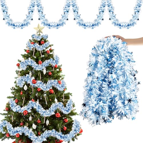 Aitsite 10M/Pack of 5 Lametta Weihnachtsbaum, Lametta Weiß und Blau Schneeflocke Weihnachtsdeko Weihnachtsbaum Girlande Weihnachten deko Party Weihnachtsfeier Weihnachtsdekoration Hängende Aitsite 10M/Pack of 5 Lametta Weihnachtsbaum, Lametta Weiß und Blau Schneeflocke Weihnachtsdeko Weihnachtsbaum Girlande Weihnachten deko Party Weihnachtsfeier Weihnachtsdekoration Hängende von Aitsite