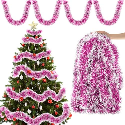 Aitsite 12M/Pack of 6 Lametta Weihnachtsbaum, Lametta Rosa Weihnachtsdeko Weihnachtsbaum Girlande Weihnachten deko Party Weihnachtsfeier Weihnachtsdekoration Hängende Geburtstagsparty Dekoration Aitsite 12M/Pack of 6 Lametta Weihnachtsbaum, Lametta Rosa Weihnachtsdeko Weihnachtsbaum Girlande Weihnachten deko Party Weihnachtsfeier Weihnachtsdekoration Hängende Geburtstagsparty Dekoration von Aitsite