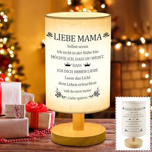 Aitsite Weihnachtsgeschenke für Mama, Tischlampe Geschenke für Mama Geburtstagsgeschenk für Mama Personalisierte Nachttischlampe mit USB-Stecker Besondere Geschenke für Mama vom Sohn Tochter von Aitsite