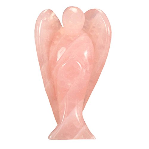 Aituo 1.6"(4.1cm) Engel Amethyst geschnitzt Heilung Kristalle Pocket Guardian Reiki Statue Rosa von Aituo