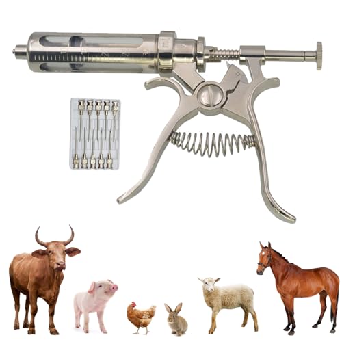 Aiupuyer 10ML kontinuierliche Viehspritze, einstellbare und Wiederverwendbare Präzisionspumpe für Tierarzneimittelspender, für Pferde, Schafe, Rinder, Zucht- und Zuchtgeräte mit 10 Edelstahlnadeln Aiupuyer 10ML kontinuierliche Viehspritze, einstellbare und Wiederverwendbare Präzisionspumpe für Tierarzneimittelspender, für Pferde, Schafe, Rinder, Zucht- und Zuchtgeräte mit 10 Edelstahlnadeln von Aiupuyer