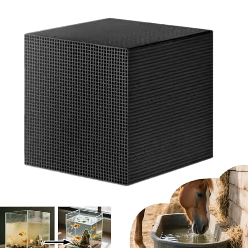 Aktivkohle für Teich, Wassertrogreiniger Würfel Aktivkohle Teich Super Starke Filtration Geruchskontrolle Wabenholzkohlewürfel, für Aquarien Pferdetröge Teiche Viehtanks von Aiupuyer