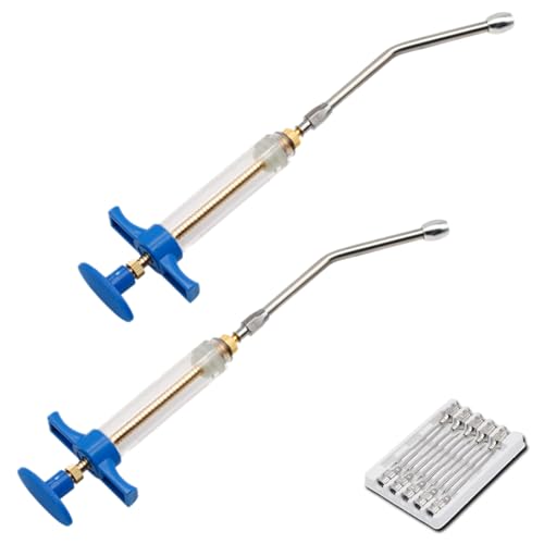 Veterinärfütterungspistole, kontinuierliche Drench-Pistole einstellbares Dosiergerät Veterinärmedizin Spender für die Haltung Autonomes Fütterungswerkzeug für Gänseschwein Bulle (Blue, 50ML-2) Veterinärfütterungspistole, kontinuierliche Drench-Pistole einstellbares Dosiergerät Veterinärmedizin Spender für die Haltung Autonomes Fütterungswerkzeug für Gänseschwein Bulle (Blue, 50ML-2) von Aiupuyer