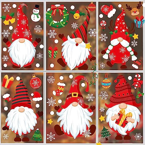 Fensterbilder Weihnachten Selbstklebend,Aivatoba Weihnachts Fensterbilder Kinder Winter Deko Schneeflocken Weihnachtsmann Hirsch Gross PVC Aufklebe Türen Fensterbilder Weihnachten Wiederverwendbar von AivaToba