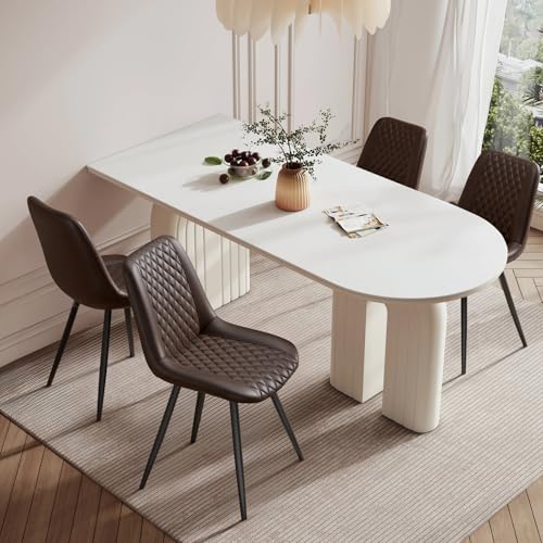 Aivermeil Esszimmerstühle 4er Set Kunstleder Küchenstuhl Polsterstuhl für Wohnzimmer, Schlafzimmer, Ergonomisch, Mit Rückenlehne, Wasserdichtes Material, Metallbeine, Braun Aivermeil Esszimmerstühle 4er Set Kunstleder Küchenstuhl Polsterstuhl für Wohnzimmer, Schlafzimmer, Ergonomisch, Mit Rückenlehne, Wasserdichtes Material, Metallbeine, Braun von Aivermeil