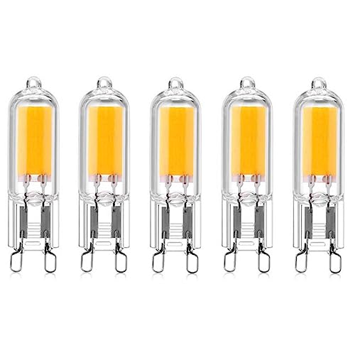 Aiwerttes 5 Stücks G9 LED Glühbirnen,200LM G9 LED Klarglas Kapselbirne,2W=25W Halogenäquivalent,360° Abstrahlwinkel,2700K Warmweiß,AC 220~240V,für Kronleuchter Home Beleuchtung Dekoration von Aiwerttes