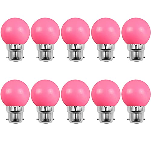 Aiwerttes Bajonettbirnen B22 2W LED Birne Golfball Rosa Energiesparbirne (20W Äquivalent) BC Cap Kleine Birnen für Girlandendekoration,Nicht dimmbar, 10er Pack von Aiwerttes