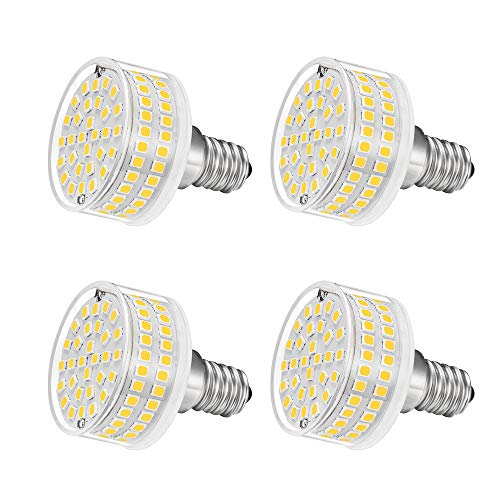 Aiwerttes E14 9W LED Glühbirne entspricht 90W Halogenbirnen, 6000K Kaltweiß 88 LED Chips AC 200V-240V Flache runde nicht dimmbare Tageslichtbirne, 4er Pack von Aiwerttes