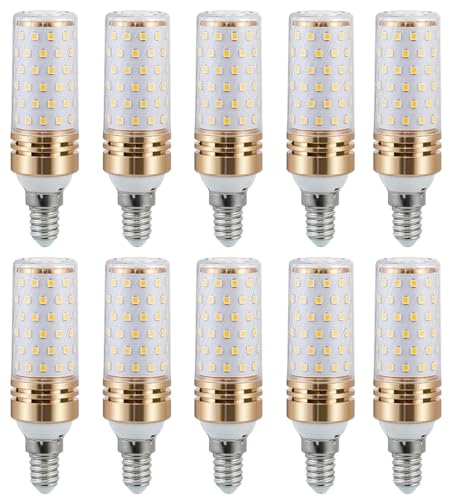 Aiwerttes E14 LED-Glühbirne, 9 W, 1000 lm, entspricht 100 W Halogenlampe, E14 LED-Mais-Leuchtmittel für Schreibtischlampe, nicht dimmbar, AC 220–240 V, 10 Stück (warmweiß) von Aiwerttes