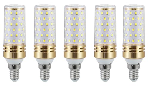 Aiwerttes E14 LED-Glühbirne, 9 W, 1000 lm, entspricht 100 W Halogenlampe, E14 LED-Mais-Leuchtmittel für Schreibtischlampe, nicht dimmbar, energiesparend, 5 Stück (kaltweiß) von Aiwerttes