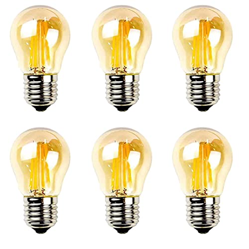 Aiwerttes E27 4W Mini Globe LED Glühbirne G45 Klein Golf Edison Schraube Warmweiß 2300K 40W Glühlampe Ersatz Nicht dimmbar, 6er Pack von Aiwerttes