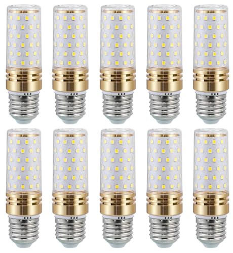 Aiwerttes E27 LED-Glühbirne, 9 W, 1000 lm, entspricht 100 W Halogenlampe, E27 LED-Mais-Leuchtmittel für Kronleuchter, Heimdekoration, nicht dimmbar, kein Flimmern, 10 Stück (kaltweiß) von Aiwerttes