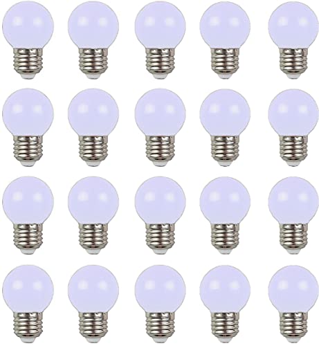 Aiwerttes E27 LED-Glühbirne, farbige Glühbirne, 2W, G45, LED-Golfballbirne, 20W, Glühlampe Equilavent, AC 220-240V, 200Lumen, 3000K, warmweiße Edison-Schraubbirne, nicht dimmbar, 20 Packungen von Aiwerttes
