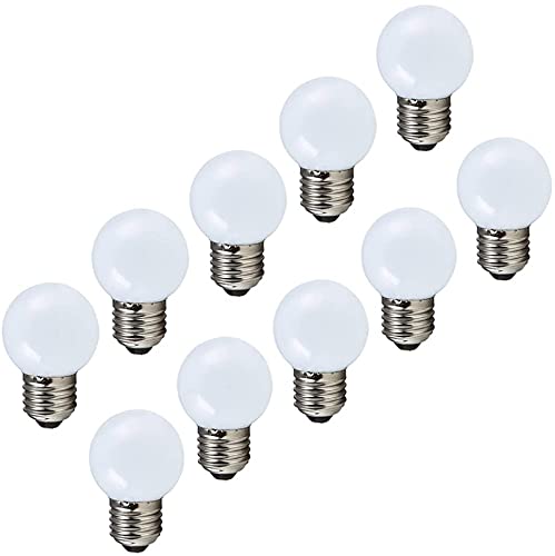 Aiwerttes E27 LED Glühbirne,Farbige Glühbirne 2W LED Golfball Glühbirne,20W Glühbirne Equilavent,AC220-240V,200 Lumen,3000K Warmweiß Edison Schraubbirne,Nicht dimmbar,10 Packungen von Aiwerttes