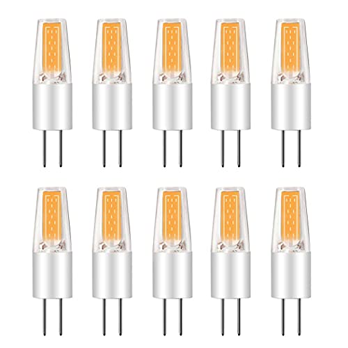 Aiwerttes G4 COB LED-Leuchtmittel, 12 V, 2 W, entspricht 20 W Halogenlampe, 2800 K, warmweißes Licht, 360 ° Abstrahlwinkel, nicht dimmbar, 10 Stück von Aiwerttes