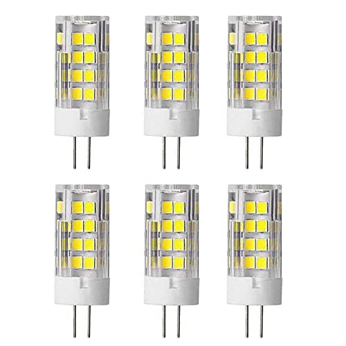 Aiwerttes G4 LED-Lampen 5W entspricht 50W, 52 LEDs, 500 Lumen, 360 Grad Abstrahlwinkel, AC/DC 12V, nicht dimmbar, 6000K Kaltweiß,6er Pack von Aiwerttes