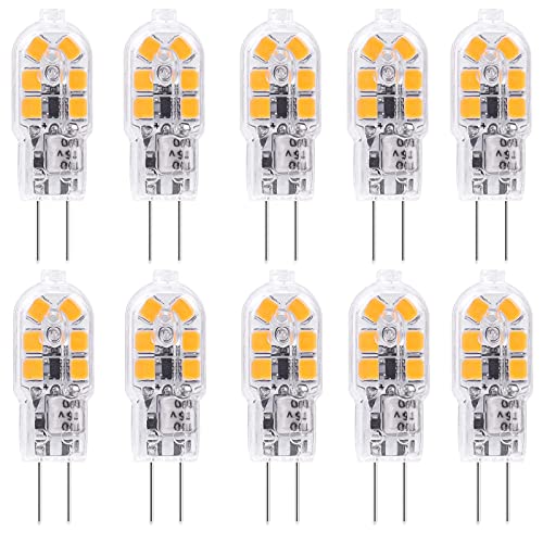 Aiwerttes G4 LED Leuchtmittel 2W LED Lampen Warmweiß 3000K 12 SMD 2835LEDs 200LM LED Birnen Äquivalent zu 20W Halogen AC/DC12V,10 Pack von Aiwerttes