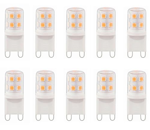 Aiwerttes G9 3 W LED-Leuchtmittel, warmweiß, nicht dimmbar, Energiesparlampen, entspricht 25 W Halogenlampen, flimmerfrei, 10 Stück von Aiwerttes
