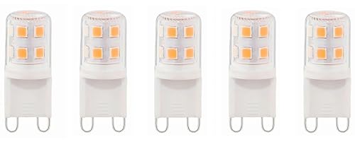 Aiwerttes G9 3 W LED-Leuchtmittel, warmweiß, nicht dimmbar, energiesparend, entspricht 25 W Halogenlampen, kein Flimmern, 5 Stück von Aiwerttes