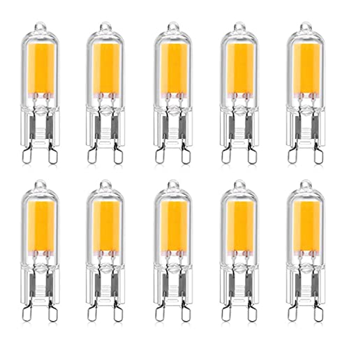 Aiwerttes G9 LED Glühbirnen,200LM G9 LED Klarglas Kapselbirne,2W=25W Halogenäquivalent,2700K Warmweiß,AC 220~240V Nicht dimmbar,10 Stücks von Aiwerttes
