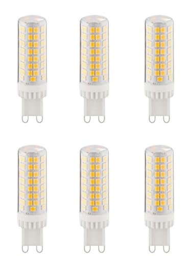 Aiwerttes G9 LED-Leuchtmittel, 10 W, warmweiß, 3000 K, 1000 lm, entspricht 100 W Halogenlampe, nicht dimmbar, 220 V, energiesparende Leuchtmittel für Kronleuchter, Heimbeleuchtung, Dekoration, 6 Stück von Aiwerttes