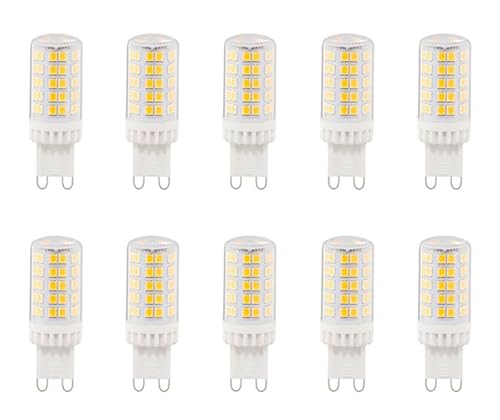 Aiwerttes G9 geführte Birne 6W,G9 64LEDs AC220-240V geführte Glühbirne 60W Halogenäquivalent,360°Strahlwinkel,energiesparende G9-Birnen für Heimbeleuchtung,10 Stück (Warmweiß) von Aiwerttes