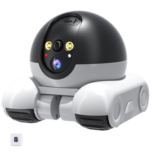 Aiworthy Home Security Kamera Roboter, Zwei-Wege-Gespräch Nachtsicht, 1080p Videoaufzeichnung,Bewegungserkennung，Mobile Haustier Kamera mit app,für Hunde und Katzen verwendet Werden (32GB) von Aiworthy