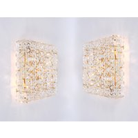 1 Of 2 Large Flush Mount Faceted Crystal Light Fixture By Kinkeldey, Germany, 1970S von AixoDesign
