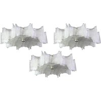 1 Of 3 Large Murano Glass Chrome Flush Mount Fixture By Kaiser, Germany, 1960S von AixoDesign