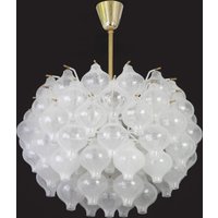 1 Of 3 Stunning Large Tulipan Glass Chandelier By Kalmar, Austria, 1970S von AixoDesign