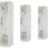 1 Of 5 Pairs Murano Ice Glass Vanity Sconces By Kaiser, Germany, 1970S von AixoDesign