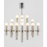 Midcentury Sciolari Style Chrome Chandelier, 1970S von AixoDesign