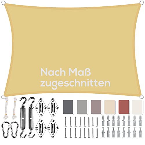 Aiyaoo Sonnensegel Rechteckig 1.5x4m Wasserdicht im Viele Größe und Farben, mit Befestigungs Kit PES Polyester, Sonnenschutz 95% UV Schutz, Reißfest Wetterfest für Terrasse Garten- Beige Aiyaoo Sonnensegel Rechteckig 1.5x4m Wasserdicht im Viele Größe und Farben, mit Befestigungs Kit PES Polyester, Sonnenschutz 95% UV Schutz, Reißfest Wetterfest für Terrasse Garten- Beige von Aiyaoo