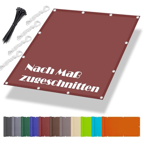 Sonnensegel für Balkon 1x1.2M, Segeltuch Meterware im Viele Größe und Farben, Schattennetz mit ösen inkl Befestigungsseile, UV-Schutz, Wetterfest für Garten Terrasse Balkon, Rot von Aiyaoo