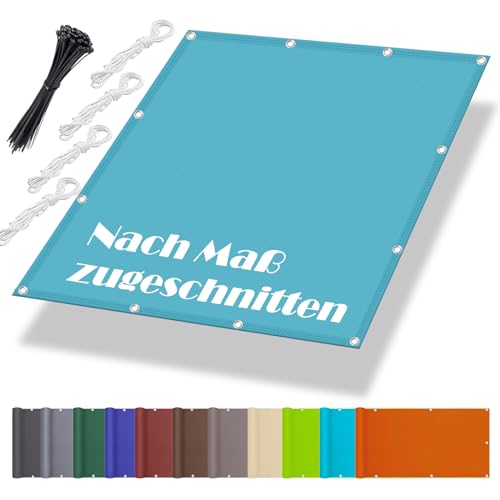 Sonnensegel XXL 1.5x3M, Markisenstoffe Meterware im Viele Größe und Farben, Schattierungsnetz inkl Befestigungsseile, UV-Schutz, Wetterfest für Garten Terrasse Balkon, Blau Sonnensegel XXL 1.5x3M, Markisenstoffe Meterware im Viele Größe und Farben, Schattierungsnetz inkl Befestigungsseile, UV-Schutz, Wetterfest für Garten Terrasse Balkon, Blau von Aiyaoo