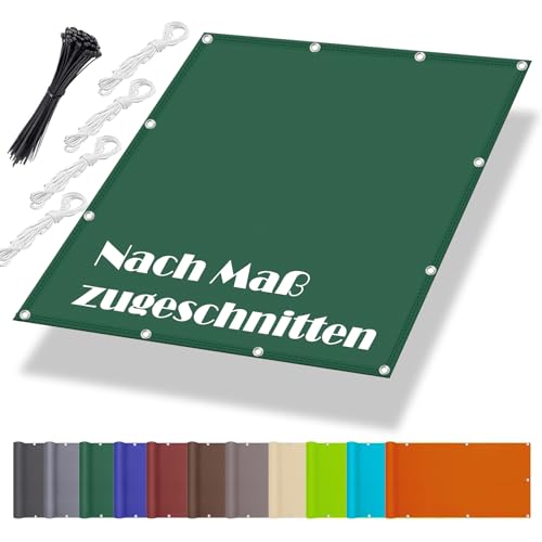 Sonnensegel UV Schutz 1.8x2.2M, Segeltuch mit ösen im Viele Größe und Farben, Schattennetz inkl Befestigungsseile, Wetterfest für Garten Terrasse Balkon, Dunkelgrün von Aiyaoo