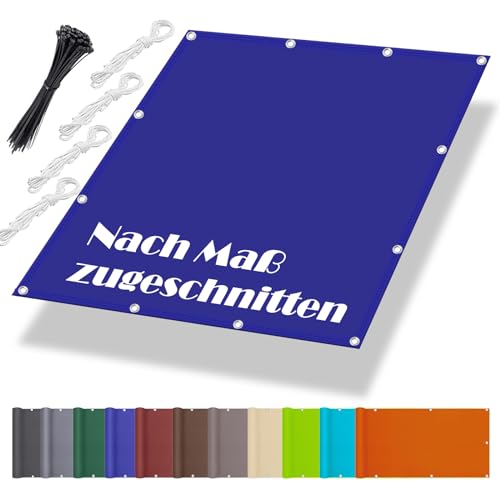 Sonnenschutz Segel 1.5x3M, Segeltuch Wasserdicht im Viele Größe und Farben, Beschattungsnetz inkl Befestigungsseile, UV-Schutz, Wetterfest für Garten Terrasse Balkon, Dunkelblau von Aiyaoo