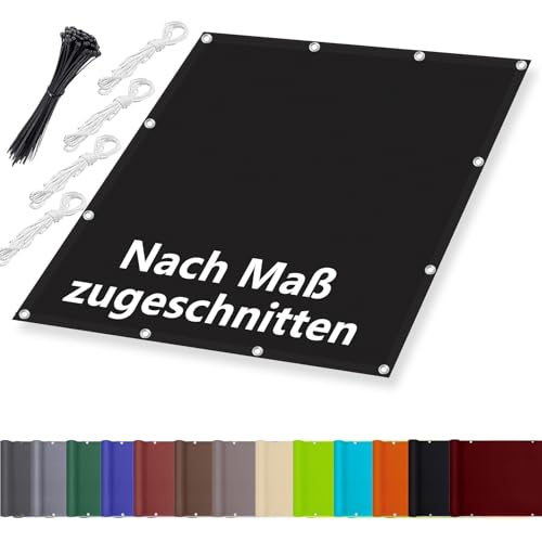 Pergola Sonnenschutz üBerdachung 1.4x1.8M, Schattentuch mit ösen im Viele Größe und Farben, Schattierungsnetz inkl Befestigungsseile, UV-Schutz, Wetterfest für Garten Terrasse Balkon, Schwarz von Aiyaoo