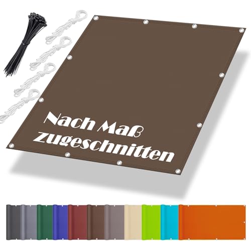 Sonnenschutz Fuer Glasdach 2.5x3M, Segeltuch mit ösen im Viele Größe und Farben, Windschutznetz inkl Befestigungsseile, UV-Schutz, Wetterfest für Garten Terrasse Balkon, Braun Sonnenschutz Fuer Glasdach 2.5x3M, Segeltuch mit ösen im Viele Größe und Farben, Windschutznetz inkl Befestigungsseile, UV-Schutz, Wetterfest für Garten Terrasse Balkon, Braun von Aiyaoo
