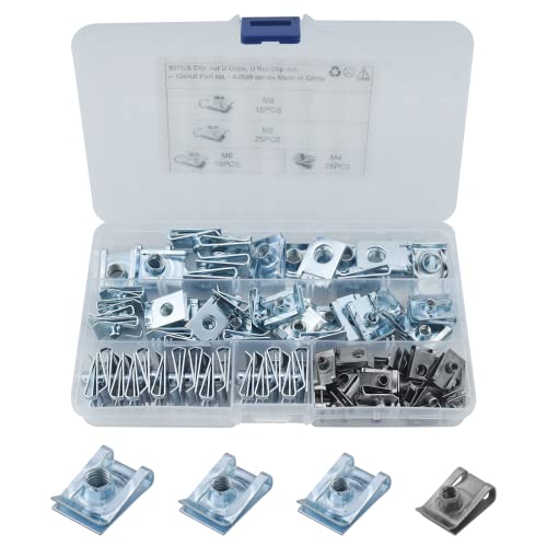 Aiyomi 80PCS Blechmutter Gewinde Clip Mutter Set U-Typ Blechmuttern M4 M5 M6 M8 Schnappmutter Set mit Aufbewahrungsbox Flachwinkelmutter Befestigungssortiment für Auto Aiyomi 80PCS Blechmutter Gewinde Clip Mutter Set U-Typ Blechmuttern M4 M5 M6 M8 Schnappmutter Set mit Aufbewahrungsbox Flachwinkelmutter Befestigungssortiment für Auto von Aiyomi