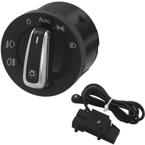 Aiyomi Lichtschalter Scheinwerfer Mit Lichtsensormodul für Golf MK6 5 Jetta Passat B6 3C Tiguan Caddy Eos, Auto Scheinwerferschalter Zubehör 5ND941431B von Aiyomi