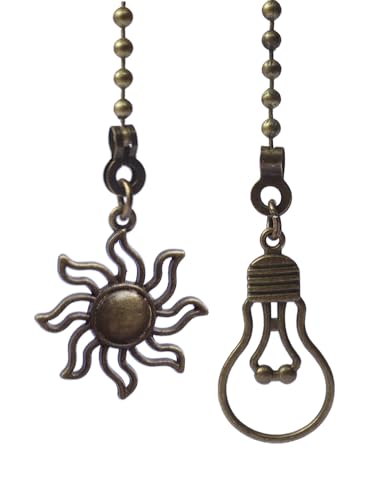 Aiyonoyia Deckenventilator-Zugkette, 30,5 cm Zugketten, Verlängerung, Ventilator und birnenförmige Kettenornamente (Bronze), 2 Stück von Aiyonoyia