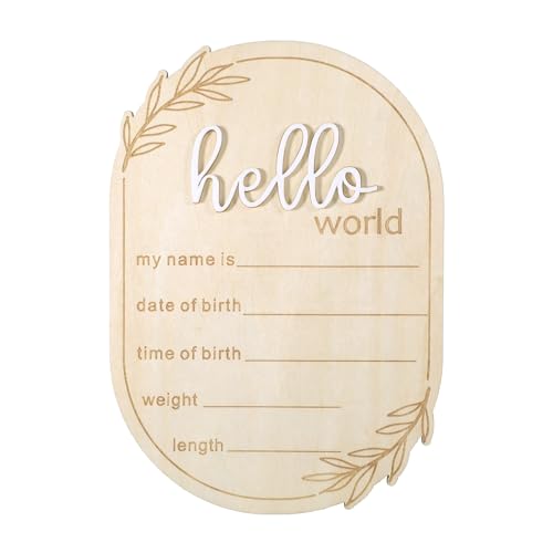 Baby Announcement Sign Meilensteinkarten Baby Holz Hello World Ankündigungsschild Hello World Willkommensschild Geburtsanzeigetafel für Babyparty,Zuhause, Krankenhaus, Kinderzimmer Baby Announcement Sign Meilensteinkarten Baby Holz Hello World Ankündigungsschild Hello World Willkommensschild Geburtsanzeigetafel für Babyparty,Zuhause, Krankenhaus, Kinderzimmer von Aiyorse