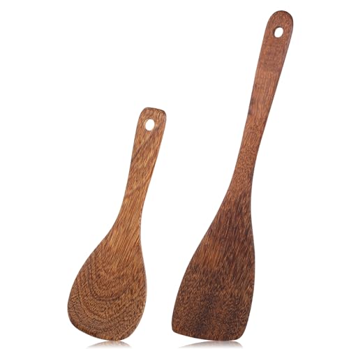 Pfannenwender Holz 2 Stück Pfannenwender Spatula Holzspatel zum Kochen Kochlöffel Holz Langem Griff Antihaft Holzspachtel für Wok Pfanne mit Antihaftbeschichtung-33cm+22cm Pfannenwender Holz 2 Stück Pfannenwender Spatula Holzspatel zum Kochen Kochlöffel Holz Langem Griff Antihaft Holzspachtel für Wok Pfanne mit Antihaftbeschichtung-33cm+22cm von Aiyorse